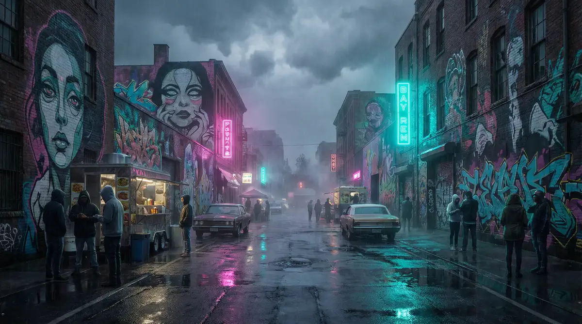 雨海 - 雨夜壁画街